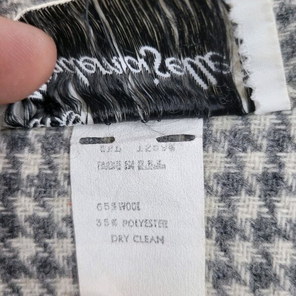 Vintage Tweed Wool Cape Coat One Size Medium Large XL 1X 2X 3X Grey Houndstooth - Picture 8 of 8